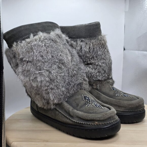 Womens Size 7 - Manitobah WTP Waterproof Half Mukluk Boots Charcoal - Picture 5 of 8